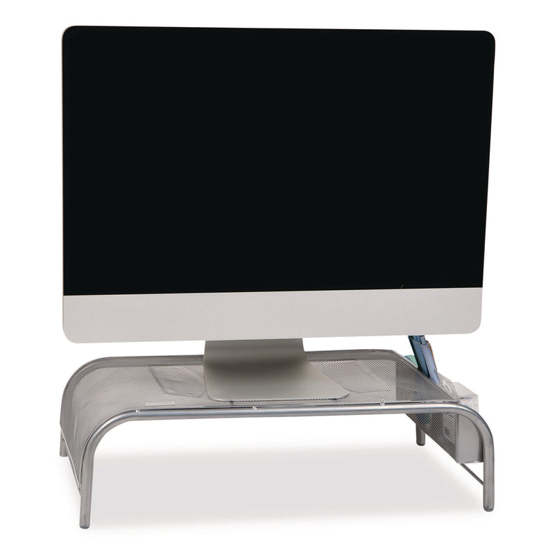 Mind Reader Metal Mesh Monitor Stand, For Up to 22" Monitors, 19" x 10.5" x 5.5", Silver, Supports 25 lb (EMSMESHMSIL) Each