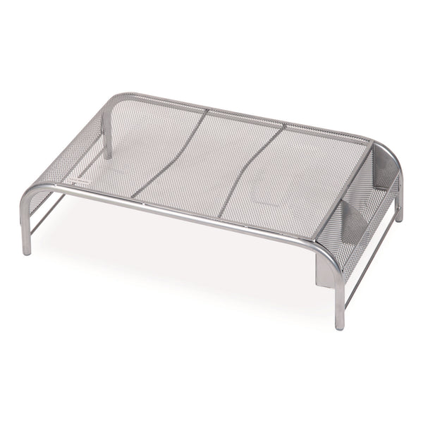 Mind Reader Metal Mesh Monitor Stand, For Up to 22" Monitors, 19" x 10.5" x 5.5", Silver, Supports 25 lb (EMSMESHMSIL) Each