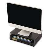 Mind Reader Multi-Tier Monitor Stand with 25-Piece Office Supplies Starter Pack, 15.75" x 11.75" x 4.5", Black, Supports 30 lb (EMSMONSETBLK) Each