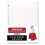 Five Star® Reinforced Filler Paper, 3-Hole, 8 x 10.5, Wide/Legal Rule, 80/Pack (FVS150002150034) Pack of 80