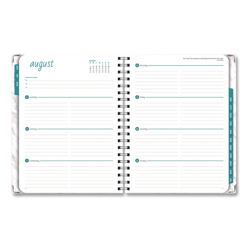 Global Printed Products Marble Academic Year Weekly/Monthly Planner, 11 x 8.5, White Marble Cover, 14-Month: June 2024 to July 2025 (GPUAY24851106S) Each