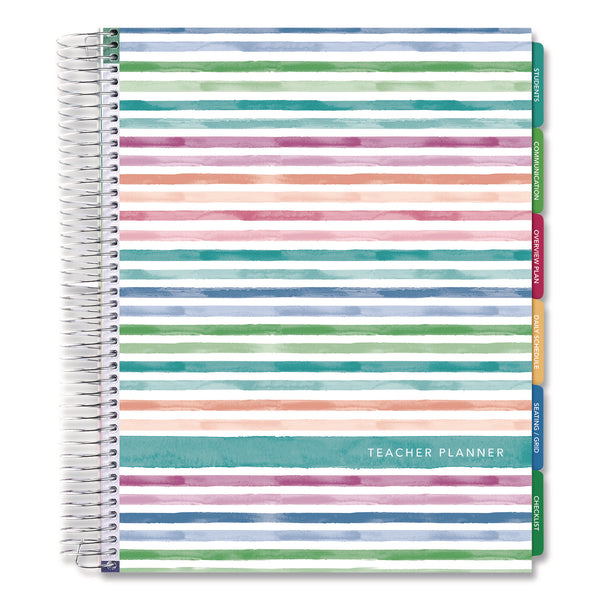 Global Printed Products Deluxe Teacher's Academic Planner, Weekly/Monthly, Seven Class Period per Two-Page Spread, 11 x 8.5, Multicolor Rainbow Cover (GPUDTP0001U22S) Each