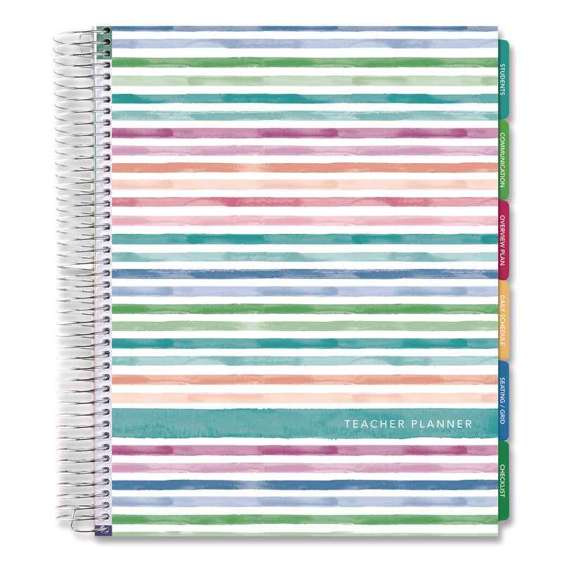 Global Printed Products Deluxe Teacher's Academic Planner, Weekly/Monthly, Seven Class Period per Two-Page Spread, 11 x 8.5, Multicolor Rainbow Cover (GPUDTP0001U22S) Each