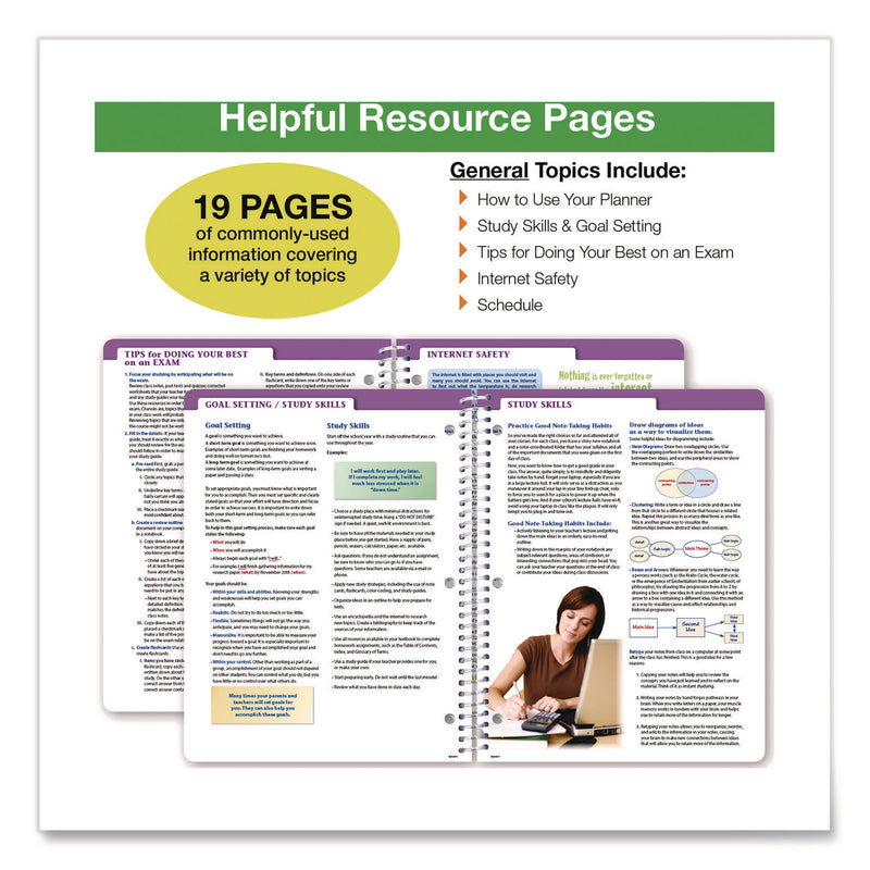 Global Printed Products Chalkboard Doodles Weekly/Monthly Student Planner, Academic Artwork, 11 x 8.5, Multicolor Cover, 11-Month: Aug 2024-June 2025 (GPUSC24SM8511S) Each