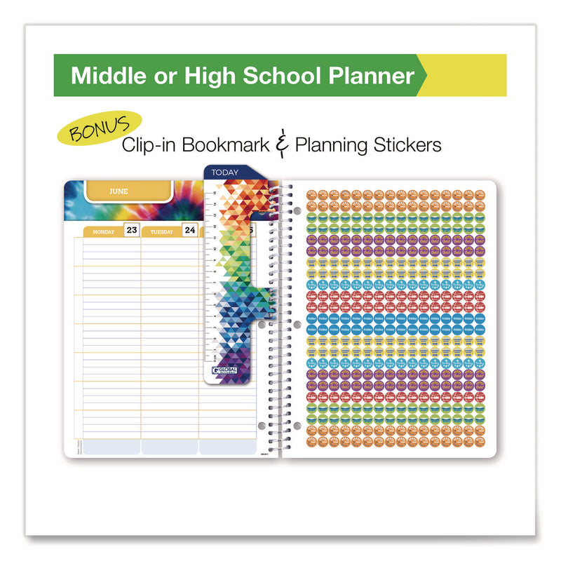 Global Printed Products Chalkboard Doodles Weekly/Monthly Student Planner, Academic Artwork, 11 x 8.5, Multicolor Cover, 11-Month: Aug 2024-June 2025 (GPUSC24SM8511S) Each