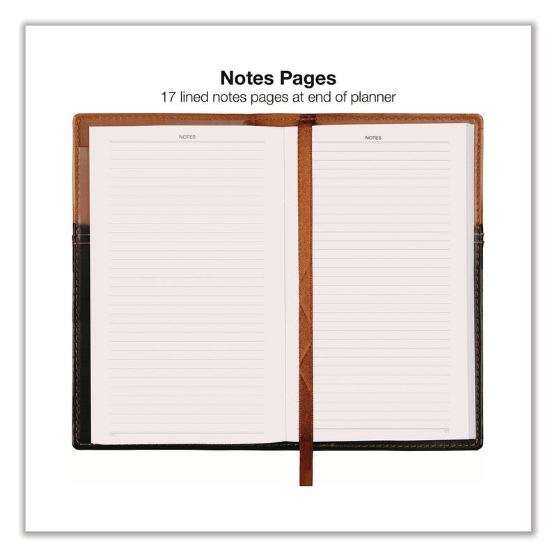 Global Printed Products Deluxe Weekly/Monthly Pocket Planner, 6 x 3.5, Black/Brown Two-Tone Cover, 14-Month: Nov 2024 to Dec 2025 (GPUSPLS25BRN36) Each