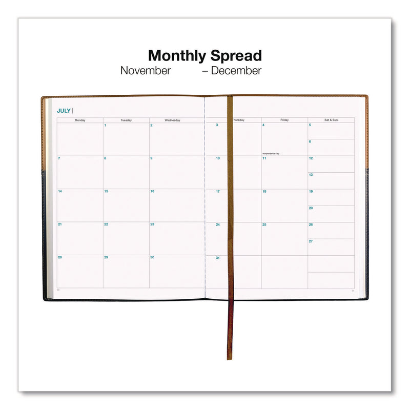 Global Printed Products Deluxe Weekly/Monthly Planner, 10 x 8, Black/Brown Cover, 14-Month: Nov 2024 to Dec 2025 (GPUSPLS25BRN810) Each