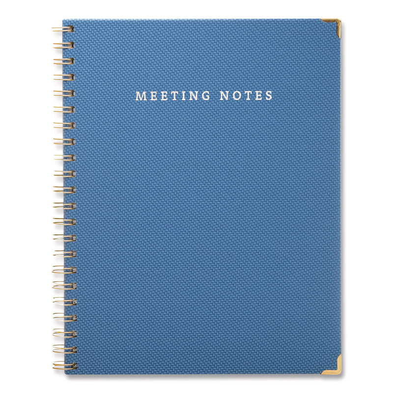 Global Printed Products Meeting Notes Book, Space for Up to 159 Meetings, Meeting-Minutes/Notes Format, Blue/Gold Cover, (80) 11 x 8.5 Sheets (GPUSPLS0118BL) Each