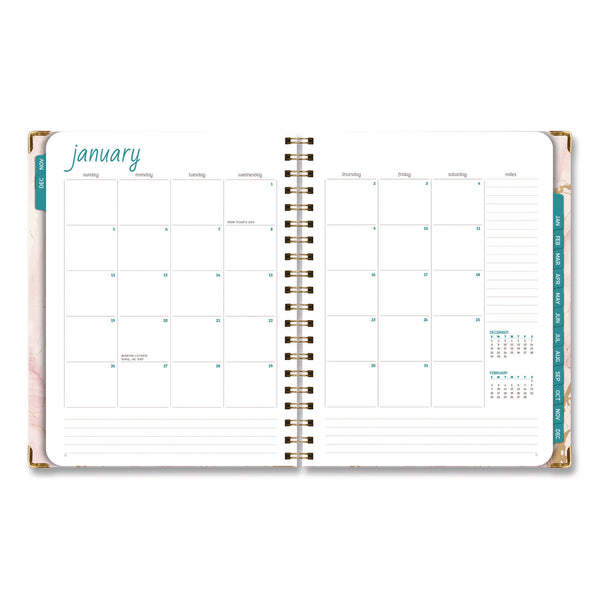 Global Printed Products Marble Weekly/Monthly Planner, 11 x 8.5, Pink Marble/Gold Cover, 14-Month: Nov 2024 to Dec 2025 (GPUSPLS25851101) Each