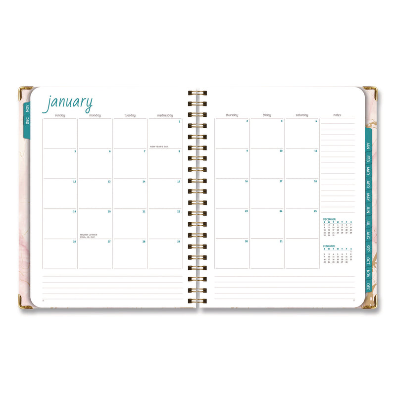 Global Printed Products Marble Weekly/Monthly Planner, 11 x 8.5, Pink Marble/Gold Cover, 14-Month: Nov 2024 to Dec 2025 (GPUSPLS25851101) Each