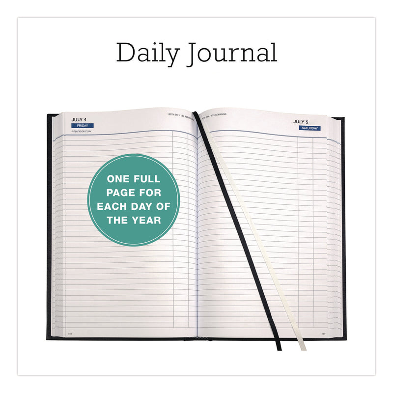 Global Printed Products Classic Hardbound Daily Planner, 12.5 x 8, Black/Gold Cover, 12-Month (Jan to Dec): 2025 (GPUSPLSSDCY25BK) Each