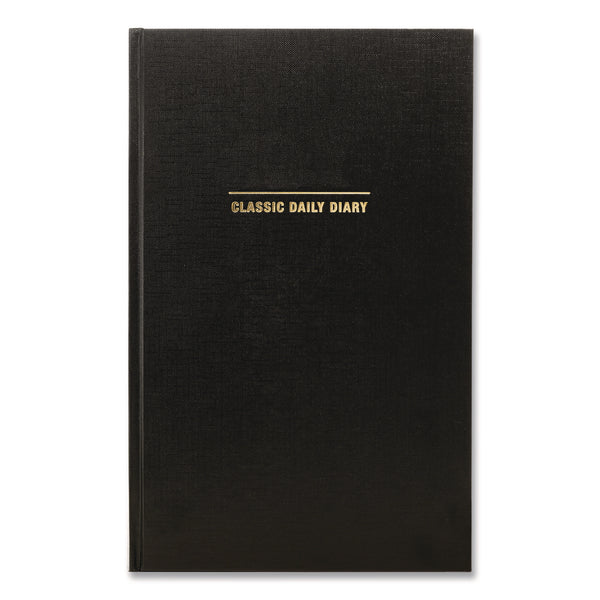 Global Printed Products Classic Hardbound Daily Planner, 12.5 x 8, Black/Gold Cover, 12-Month (Jan to Dec): 2025 (GPUSPLSSDCY25BK) Each