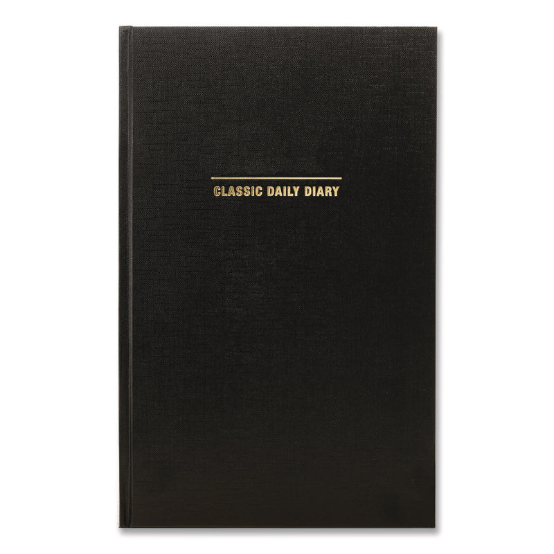 Global Printed Products Classic Hardbound Daily Planner, 12.5 x 8, Black/Gold Cover, 12-Month (Jan to Dec): 2025 (GPUSPLSSDCY25BK) Each