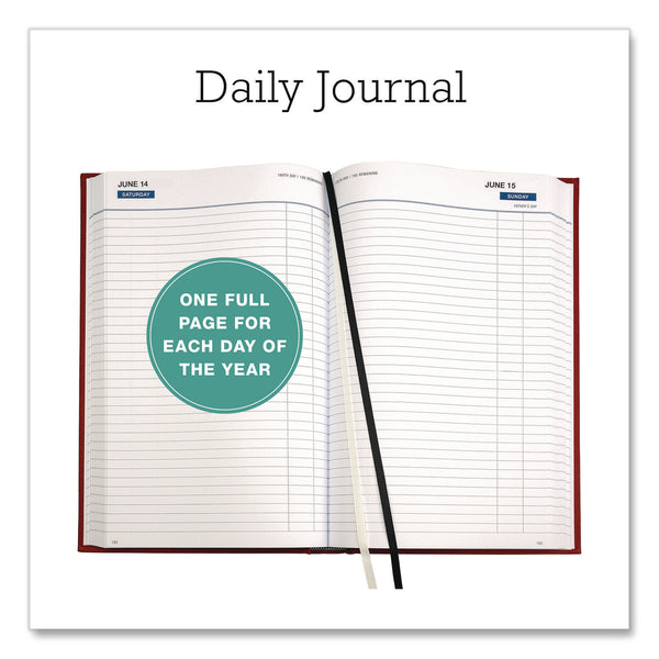Global Printed Products Classic Hardbound Daily Planner, 12.5 x 8, Red/Gold Cover, 12-Month (Jan to Dec): 2025 (GPUSPLSSDCY25RD) Each