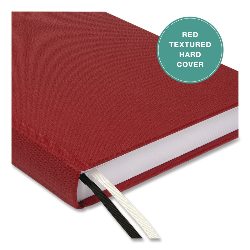 Global Printed Products Classic Hardbound Daily Planner, 12.5 x 8, Red/Gold Cover, 12-Month (Jan to Dec): 2025 (GPUSPLSSDCY25RD) Each