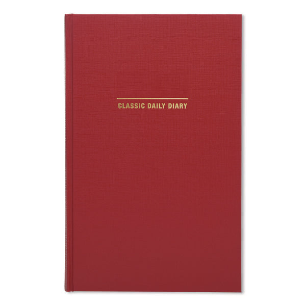 Global Printed Products Classic Hardbound Daily Planner, 12.5 x 8, Red/Gold Cover, 12-Month (Jan to Dec): 2025 (GPUSPLSSDCY25RD) Each
