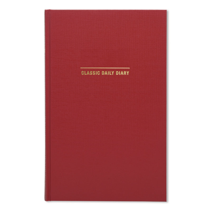 Global Printed Products Classic Hardbound Daily Planner, 12.5 x 8, Red/Gold Cover, 12-Month (Jan to Dec): 2025 (GPUSPLSSDCY25RD) Each
