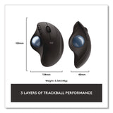 Logitech® Ergo M575 Trackball, Black, 33 ft, Right Hand Use, Black (LOG910005869) Each