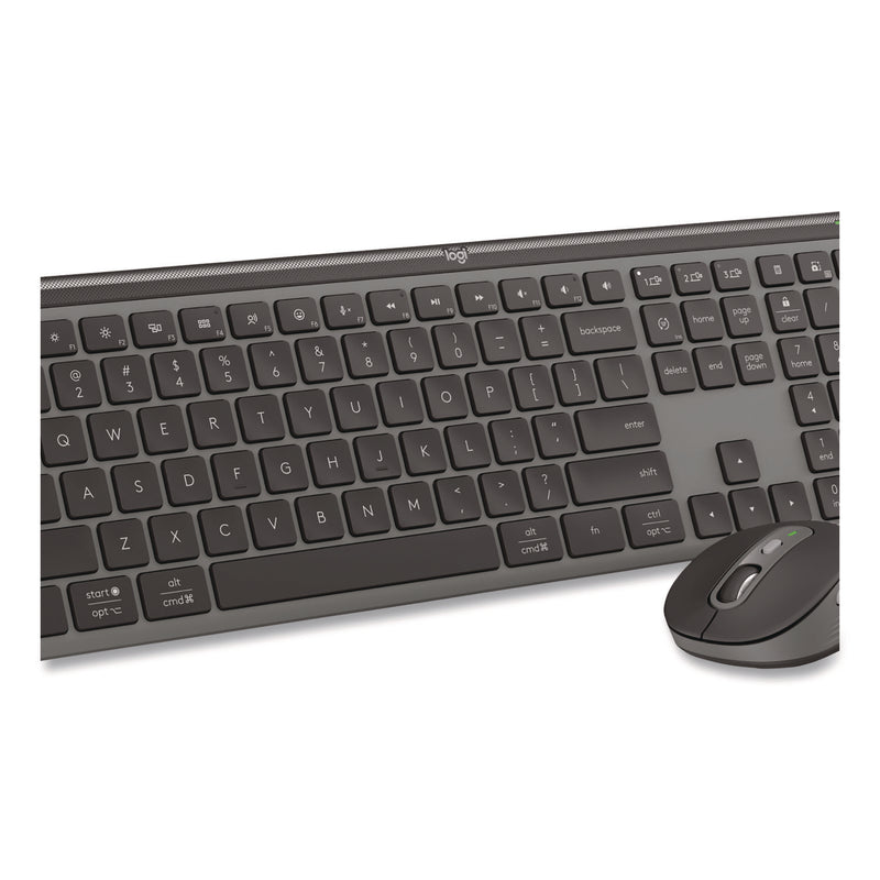 Logitech® Signature Slim MK955 Wireless Keyboard and Optical Mouse Combo, 2.4 GHz Frequency/33 ft Wireless Range, Graphite (LOG920012425) Each