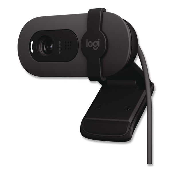 Logitech® BRIO 100 Webcam, 1920 pixels x 1080 pixels, 2 Mpixel, Graphite (LOG960001580) Each