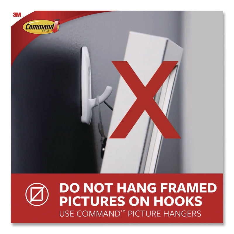 Command™ X-Large Utility Hook, Plastic, White, 10 lb Capacity, 1 Hook and 4 Strips (MMM17010ES) Each