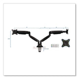 MOUNT-IT! Dual Monitor Gas-Spring Mounting Arm, For 13" to 32" Monitors, 360 Degree Rotation, +/-45 Degree Tilt, Black, Supports 20 lb (MNIMI1772BLACK) Each