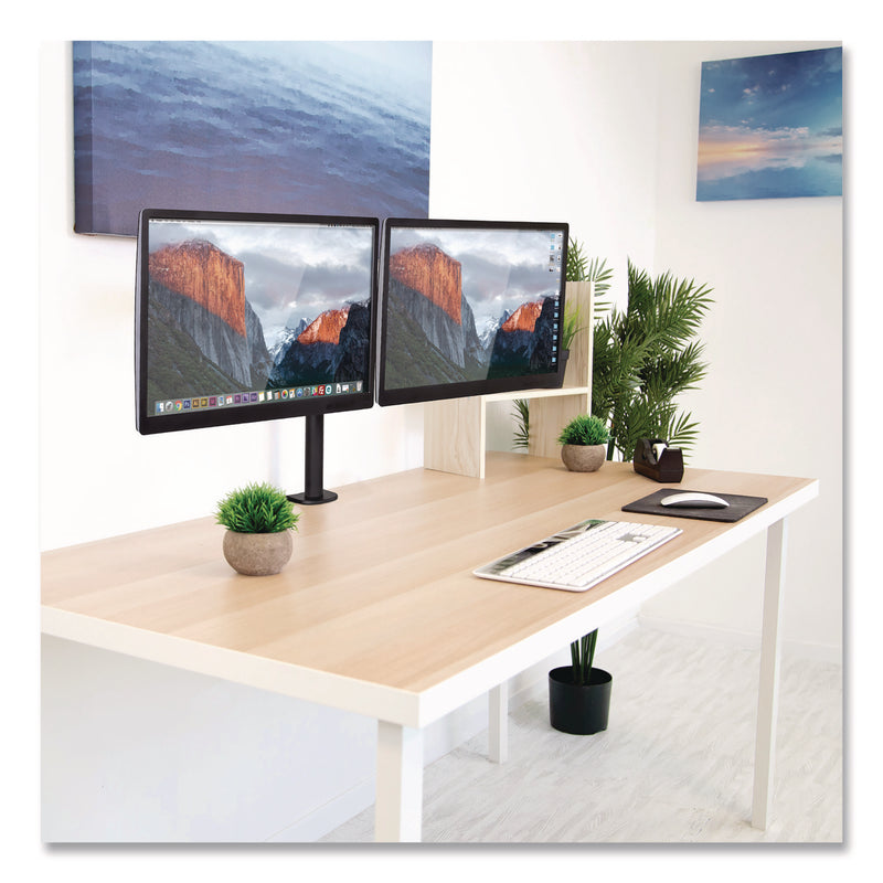 MOUNT-IT! Full Motion Dual Monitor Desktop Mount, For 17" to 27" Monitors, 360 Degree Rotation, +/-90 Degree Tilt, Black, Supports 22lb (MNIMI2752) Each