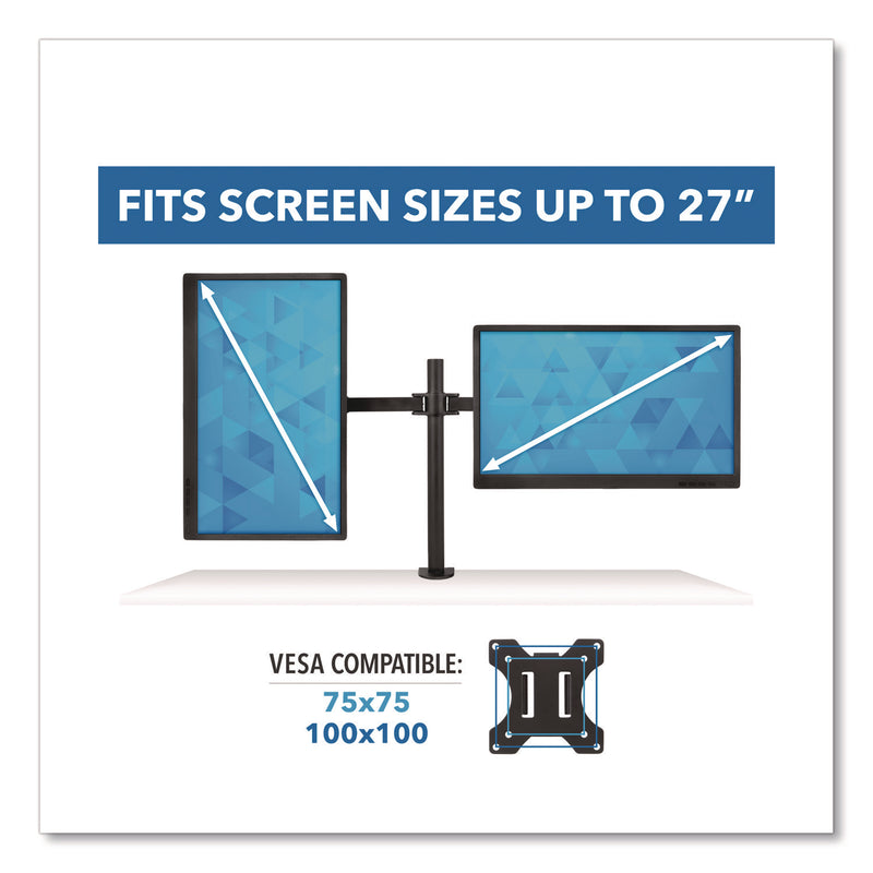 MOUNT-IT! Full Motion Dual Monitor Desktop Mount, For 17" to 27" Monitors, 360 Degree Rotation, +/-90 Degree Tilt, Black, Supports 22lb (MNIMI2752) Each