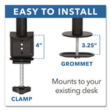 MOUNT-IT! Full Motion Dual Monitor Desktop Mount, For 17" to 27" Monitors, 360 Degree Rotation, +/-90 Degree Tilt, Black, Supports 22lb (MNIMI2752) Each