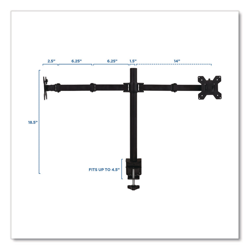 MOUNT-IT! Full Motion Dual Monitor Desktop Mount, For 17" to 27" Monitors, 360 Degree Rotation, +/-90 Degree Tilt, Black, Supports 22lb (MNIMI2752) Each