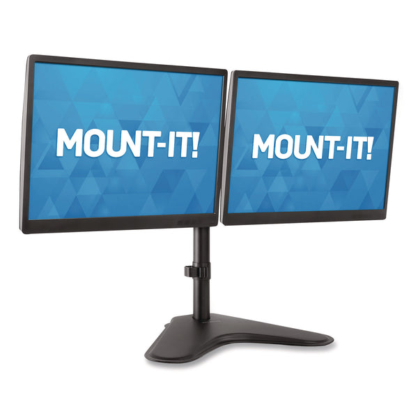 MOUNT-IT! Dual Monitor Desk Stand, For 19" to 32" Monitors, 36.4" x 11" x 18.3", Black, Supports 17.6 lb (MNIMI2781) Each