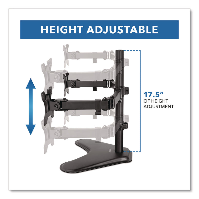 MOUNT-IT! Dual Monitor Desk Stand, For 19" to 32" Monitors, 36.4" x 11" x 18.3", Black, Supports 17.6 lb (MNIMI2781) Each