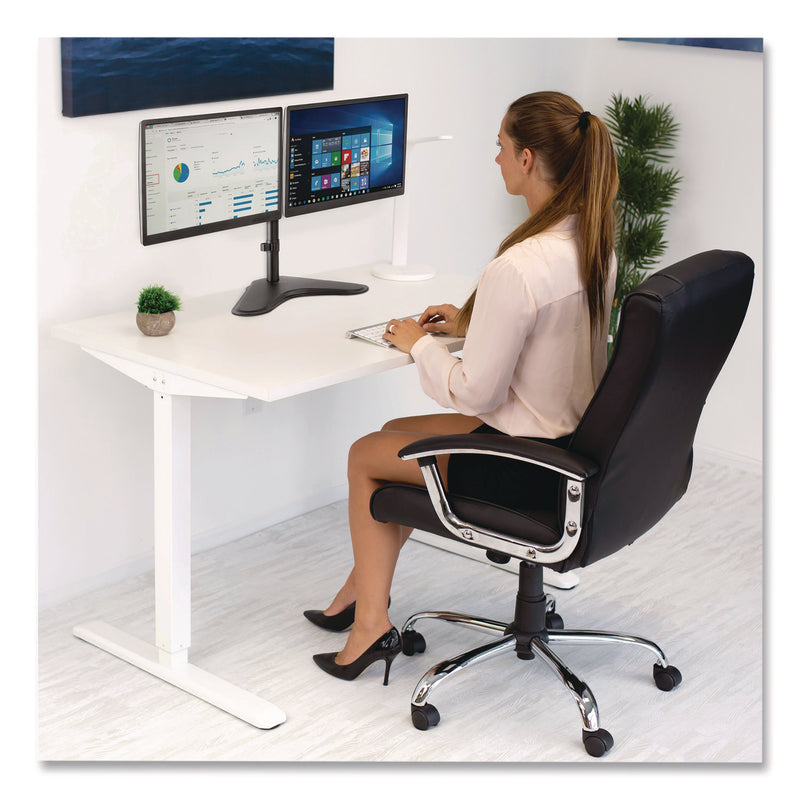 MOUNT-IT! Dual Monitor Desk Stand, For 19" to 32" Monitors, 36.4" x 11" x 18.3", Black, Supports 17.6 lb (MNIMI2781) Each