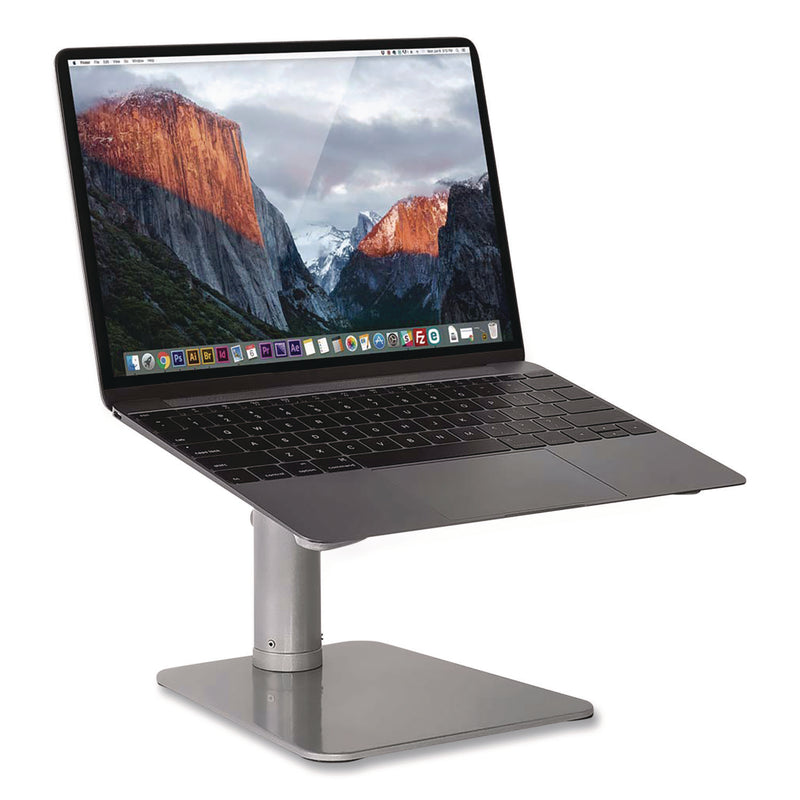 MOUNT-IT! Adjustable Height Laptop Riser, 10" x 10.5" Platform, Silver/Black, Supports Up to 33 lbs (MNIMI7271) Each