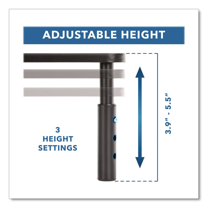 MOUNT-IT! Adjustable Desktop Monitor Riser, For Up to 32" Monitors, 14.57" x 9.25" x 5.51", Black, Supports 44 lb (MNIMI7363) Each