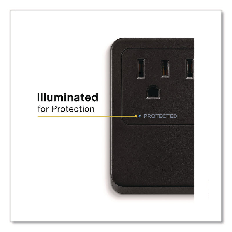 NXT Technologies™ 3-Outlet Plus USB Surge Protector, 3 AC Outlets/3 USB Outlets, 5 ft Cord, 900 J, Black (NXTNX61430) Each