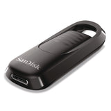SanDisk® Ultra Slider USB 3.2 Type C Flash Drive, 128 GB, Black (SDISDCZ480128GA) Each