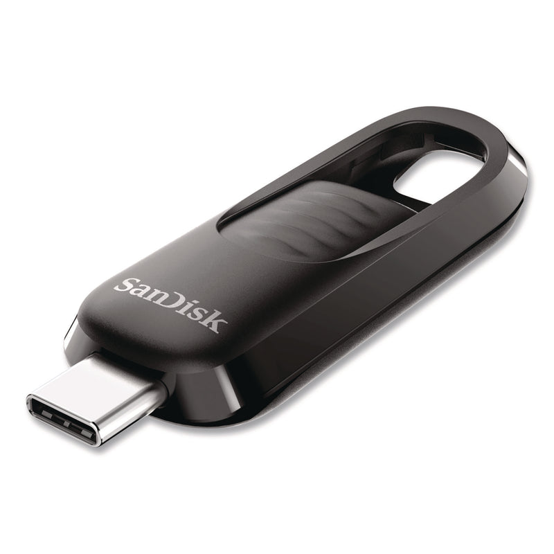 SanDisk® Ultra Slider USB 3.2 Type C Flash Drive, 128 GB, Black (SDISDCZ480128GA) Each