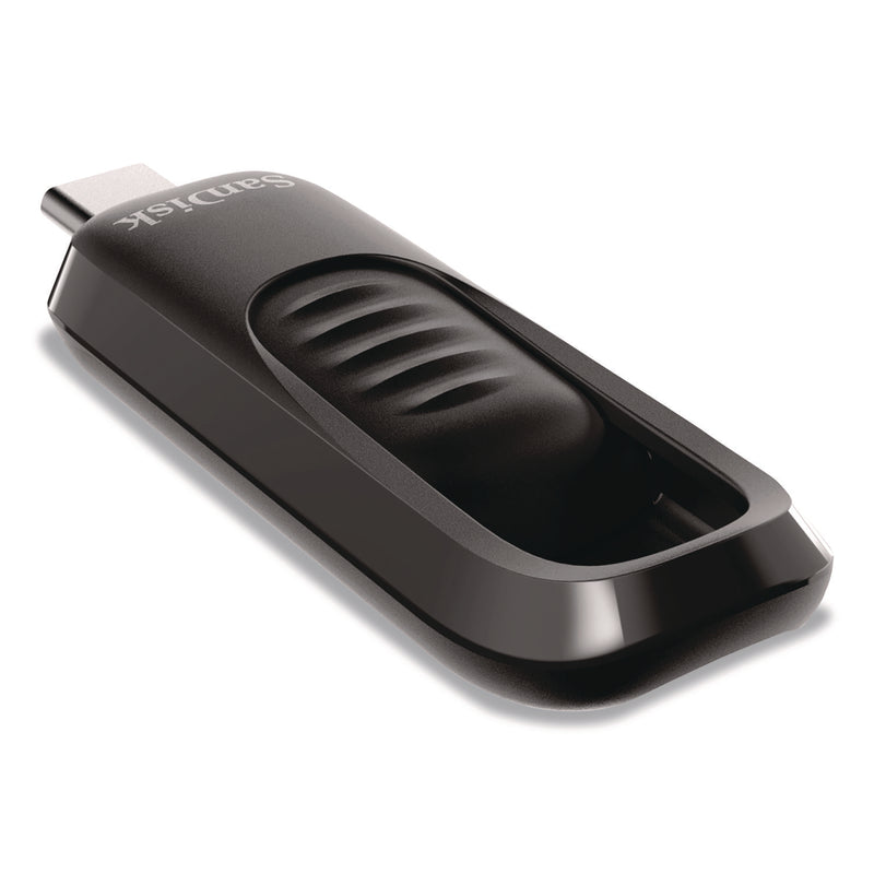 SanDisk® Ultra Slider USB 3.2 Type C Flash Drive, 128 GB, Black (SDISDCZ480128GA) Each