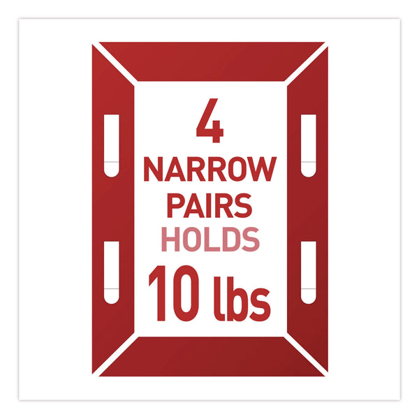 Command™ Picture Hanging Strips, Narrow, Removable, Holds Up to 10 lbs per 4 Pairs, 0.5 x 3.65, White, 12 Pairs/Pack (MMM1720712ES) Pack of 12