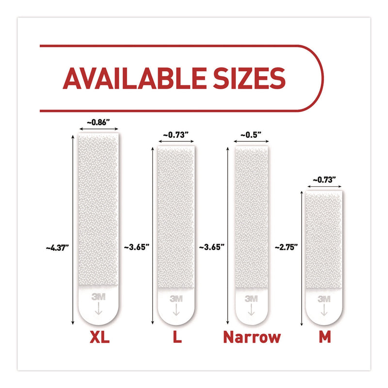 Command™ Picture Hanging Strips, Narrow, Removable, Holds Up to 10 lbs per 4 Pairs, 0.5 x 3.65, White, 12 Pairs/Pack (MMM1720712ES) Pack of 12