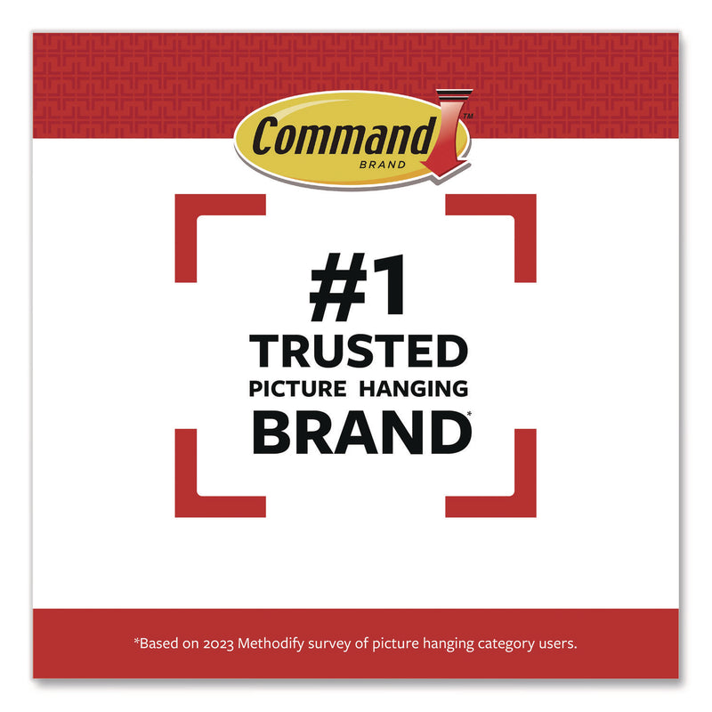 Command™ Picture Hanging Strips, Narrow, Removable, Holds Up to 10 lbs per 4 Pairs, 0.5 x 3.65, White, 12 Pairs/Pack (MMM1720712ES) Pack of 12