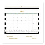 Day Designer Rugby Stripe Academic Year Desk Pad Calendar, 22 x 17, White/Black Sheets, 12-Month (July to June): 2024 to 2025 (BLS138443A25) Each