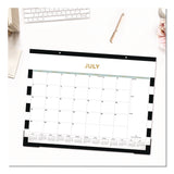 Day Designer Rugby Stripe Academic Year Desk Pad Calendar, 22 x 17, White/Black Sheets, 12-Month (July to June): 2024 to 2025 (BLS138443A25) Each