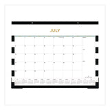 Day Designer Rugby Stripe Academic Year Desk Pad Calendar, 22 x 17, White/Black Sheets, 12-Month (July to June): 2024 to 2025 (BLS138443A25) Each