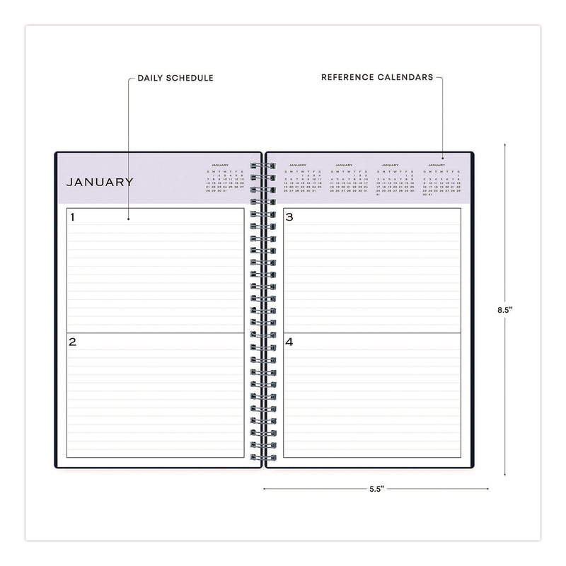 Perpetual Daily Planner, 8.5 x 5.5, Blue Cover, 52 Weeks: Undated (BLS141138) Each