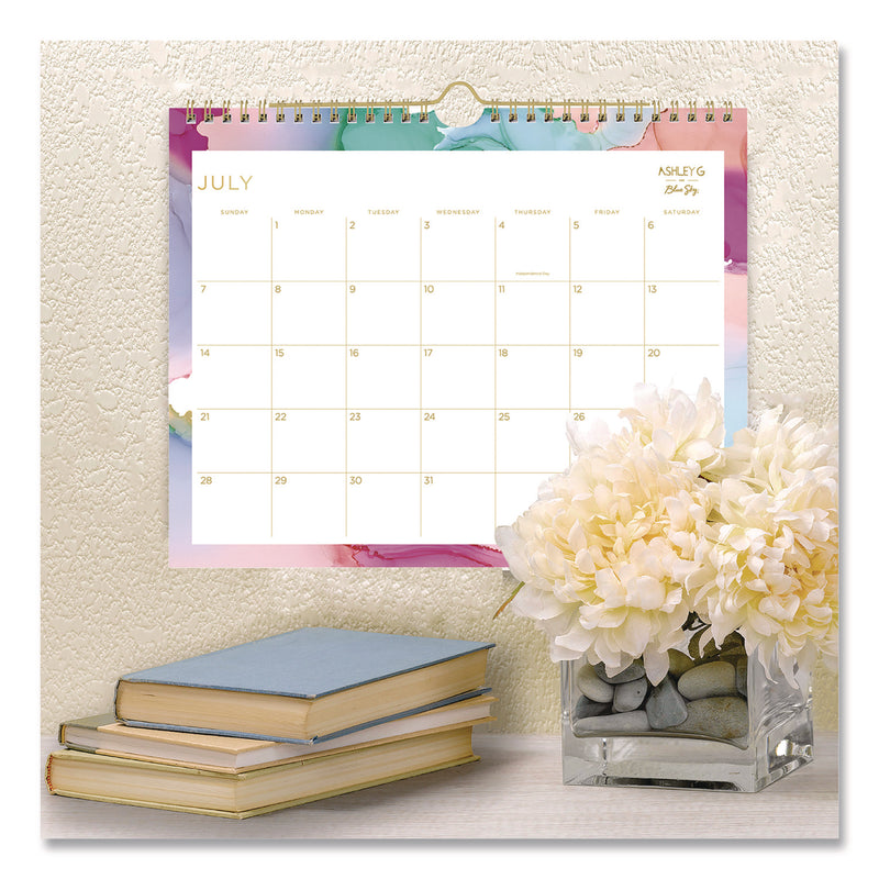 Blue Sky® Ashley G Multicolor Smoke Academic Year Wall Calendar, 11 x 8.75, White/Multicolor Sheets, 12-Month (July to June): 2024-2025 (BLS150160) Each