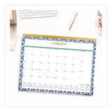 Blue Sky® Tile Desk Pad Calendar, Geometric Artwork, 22 x 17, White Sheets, Gold Headband, Clear Corners, 12-Month (Jan to Dec): 2025 (BLS13369425) Each