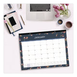 Ashlyn Desk Pad Calendar, Floral Artwork, 22 x 17, White/Blue/Pink Sheets, Black Headband, 12-Month (Jan to Dec): 2025 (BLS14861825) Each