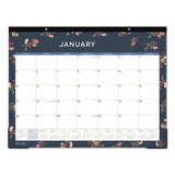 Ashlyn Desk Pad Calendar, Floral Artwork, 22 x 17, White/Blue/Pink Sheets, Black Headband, 12-Month (Jan to Dec): 2025 (BLS14861825) Each